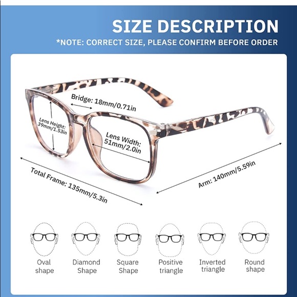 👓 🆕NIP: Anti-Blue Light Readers: 1.25+ Transparent Purple - Picture 2 of 5
